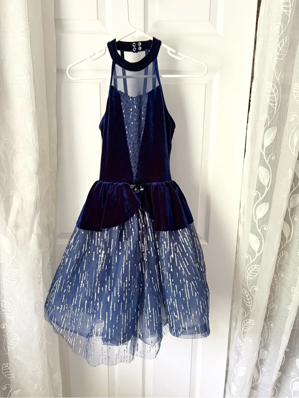 Weissman halter degas tutu dance costume Velvet Tulle party dress kids girl sz L